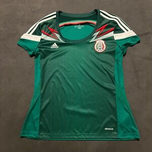 Adidas Mexico‎ Soccer Jersey XL Extra Large Green ClimaCool Football Shirt